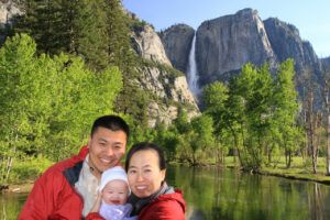 The family chasing waterfalls, which allows me to blog about it as a side hustle
